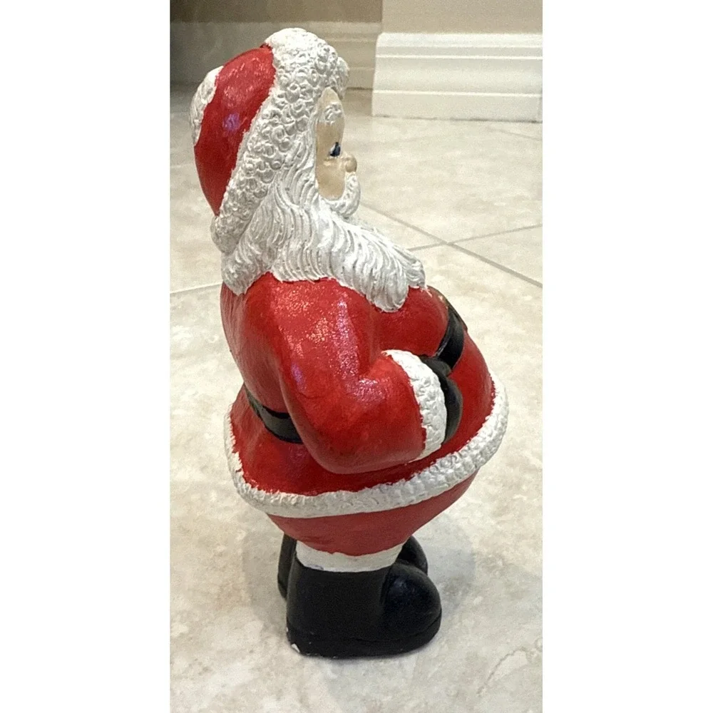 Vintage Style Hand Painted Santa Claus Figurine Red Suit‎ Christmas Decor 8 Inch
